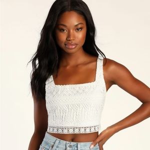 Romance Forever White Crochet Lace Crop Top